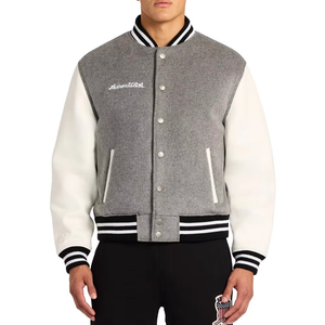 เสื้อแจ็กเก็ตขนสัตว์สำหรับผู้ชายดีไซน์แขนเสื้อขนสัตว์ใส่สบายพอดีกับโลโก้ด้านหน้าที่น่าดึงดูดสำหรับฤดูหนาวจากผู้ผลิต - Product Image 3