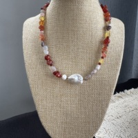 Nouvel Arrivage Collier de Perles Baroques d'Eau Douce en Pierres Précieuses, Perles Irrégulières Massives en Pierre Naturelle Artistique, Pendentif Quotidien en Or, Bijoux