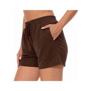 Shorts en coton décontractés pour femmes de qualité supérieure fermeture à la taille élastique taille confortable tissu polyester français solide personnalisable - Product Image 3