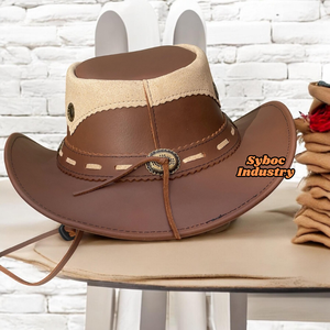 Sombrero de vaquero para hombre, nuevo estilo Vintage occidental, sombreros de cuero de vaca genuino para adultos, regalo perfecto para él - Product Image 5