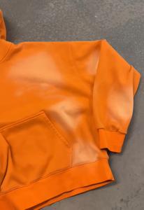 Vente en gros Sweat-shirt surdimensionné orange personnalisé pour hommes Sweat à capuche vintage délavé à l'acide à capuche vierge avec fermeture à glissière - Product Image 4