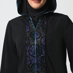 Nouvelle conception, vêtements islamiques décontractés de haute qualité, respirants, abaya pour femmes, mode, couleur unie, manches longues, robe pour femmes musulmanes - Product Image 5