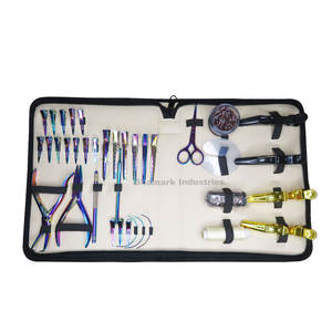 Customizable <b>Small</b> C Type Scissor Iron Extension Tools and Beads Jar with Leather Case Metal Material for Salon Use Buy Now! - Product Image 2