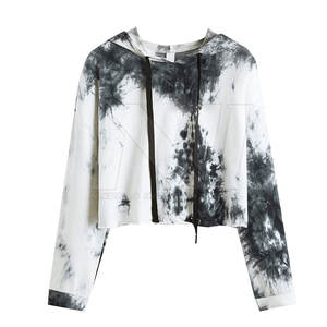 Haute femmes décontracté coton polaire pull automne courte longueur à capuche haut court léger imprimé Offre Spéciale Collection d'hiver - Product Image 1