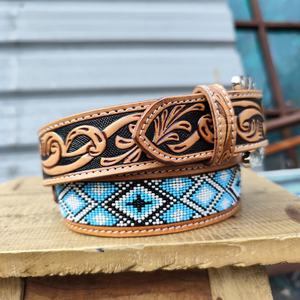 Herramientas de mano personalizables ecológicas de alta resistencia internacional Rodeo aleación occidental con cuentas vaquero vaquera cinturón hombres mujeres cuero de vaca - Product Image 2