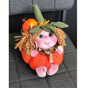 Muñeca de Tela Hecha a Mano con Forma de Chica Calabaza, Peluche Suave, Decoración Otoñal para el Hogar, Adorno para Cuarto de Niños, Regalo para Niños, 22 cm - Product Image 3