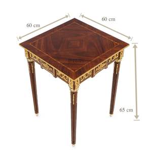 Mesa Auxiliar Redonda de Lujo con Tapa de Mármol Beige y Detalles de Latón Tallado a Mano en Oro Antiguo para Decoración Clásica de Esquinas del Hogar - Product Image 3