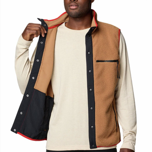 Personalizable transpirable ligero cremallera Gilet chaqueta hombres Unisex estilo Casual invierno uso al aire libre cálido polar tela caza - Product Image 5