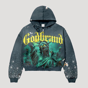 Sweat à capuche zippé surdimensionné de haute qualité personnalisé avec logo, en coton lourd pour hommes, de 330 GSM à 450 GSM - Product Image 3