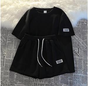 Conjunto de Shorts Deportivos de Verano 2025 para Mujer, Talla Grande, Color Sólido, con Capucha, Manga Corta, Dos Piezas, Sexy y con Logo Frontal para Club - Product Image 2