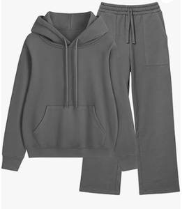 Conjunto Deportivo Informal de Alta Calidad al por Mayor OEM, Sudadera con Capucha y Pantalones de Chándal para Mujer, Dos Piezas, Nuevo Estilo, Conjunto Deportivo de Algodón y Felpa para Correr - Product Image 1