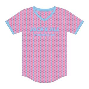 Jack e Jill of America Pink Pink Pink maglia da Baseball Black organizzazioni professionali civiche maglietta in rete personalizzata - Product Image 2