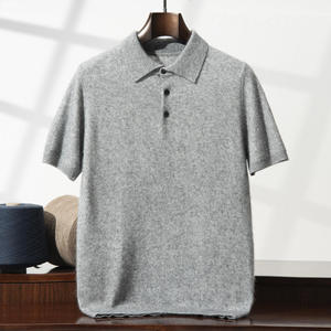 Trending 2025 Custom Polo Shirt Collar striped <b>Tshirt</b> for Men Vintage Style mens polo shirt - Product Image 5