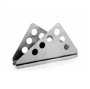 Porte-serviettes en métal au design triangulaire unique Feuille de table en fer Support de papier de soie décoratif Conception de trou unique pour le bureau à domicile - Product Image 1