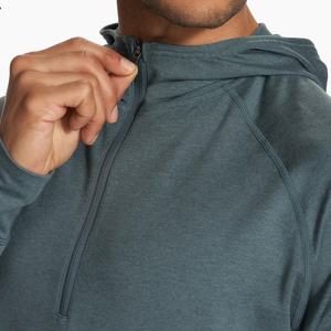 Nuevo diseño, rendimiento, ligero, 4 vías, estiramiento, media cremallera, bolsillo de canguro, Sudadera con capucha para hombre - Product Image 3