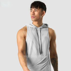 Sleeveless <b>Workout</b> <b>Hoodies</b> for Men-Custom Embroidered Breathable Quick Dry Pullover Fitness Tank Top - Product Image 6