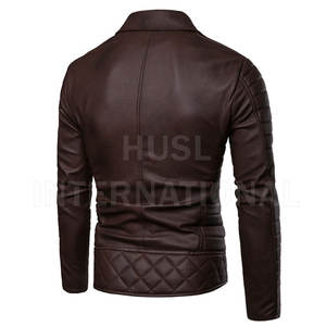 Vente en gros Mode Vestes de moto en cuir PU à capuche noires imperméables pour hommes - Product Image 3
