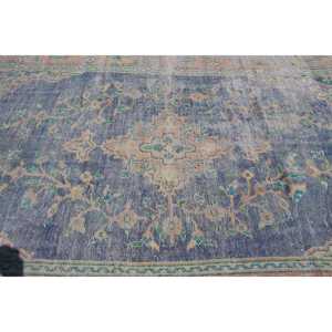 Tapis turc vintage 6,2x9,4 pi (189x288 cm), tapis oriental bleu orange - Product Image 4