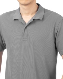 <b>Men</b> Gray Polo <b>Shirt</b> Soft Cotton Blend Fabric Classic Short Sleeve <b>Collared</b> Tee Comfortable Casual Top for Daily and Work Wear - Product Image 5