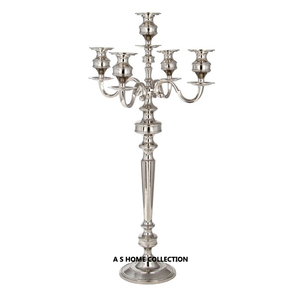 Bougeoir en métal 65cm bougeoir mariage événement fête décoration brillant polonais Design classique 5 bras candélabre - Product Image 1