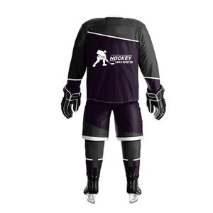 เครื่องแบบฮ็อกกี้น้ำแข็งชุดทีมกีฬาโพลีเอสเตอร์ชุดฮ็อกกี้น้ำแข็ง100% - Product Image 4