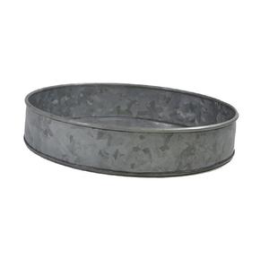 Bandeja galvanizada de hierro de bajo precio con mango de madera Bandeja para servir Fabricante de bandejas de vino decorativas galvanizadas. - Product Image 6