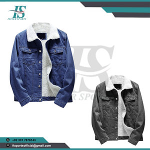 Veste en jean épaisse unisexe avec détails boutonnés, doublure polaire écologique, manteau chaud en jean pour l'automne et l'hiver, style streetwear décontracté - Product Image 4