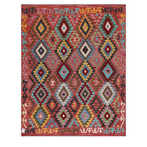 Alfombra Kilim de Maimana, Afganistán, 192 x 156 cm, Alfombras y Juegos de Alfombras - Product Image 1