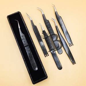 Nouvelles pinces à cils noires en forme de cœur, pinces à cils en vison, pinces à cils en acier inoxydable, logo gratuit, style personnalisé, emballage en boîte avec carte, design couronne - Product Image 6