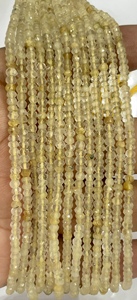 Perles de Rondelle à Facettes en Quartz Rutilé Doré Naturel Taille 4mm Environ 14 Pouces Chaîne de Perles de Quartz Rutilé Doré - Product Image 6