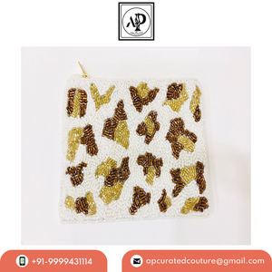 Vente chaude Vintage Style Filles Maquillage Organisateur Multi-Fonction Porte-Monnaie Perles Fermeture À Glissière pour Partie Porter Toile Tissu - Product Image 4