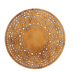 Superventas Naturel de madera personalizado nuevo diseño de forma redonda decoración de pared de madera OEM personalizado arte de la pared suministros a granel - Product Image 5