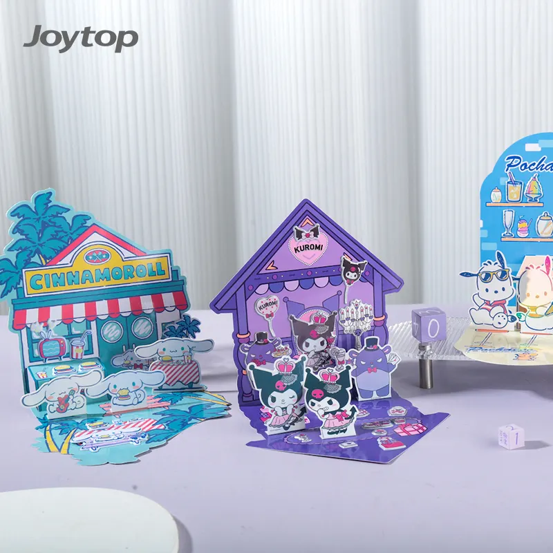 Joytop SR 000793 grosir Sanrio Cinnamoroll's Makanan Cepat Restoran 3D pemandangan Die cutting kartun stiker DIY