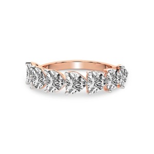 Anillo Sweetheart de Siete Piedras con Diamantes Cultivados en Laboratorio de 1.00 Ct Tw, Oro Sólido de 14K, Color FG, Claridad VS, 7 Diamantes, Detalle Romántico en Fila - Product Image 2