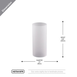 HST0410FR - ท่อครอบเทียนแก้วฝ้าแบบกันลม [ไม่มีฐาน] - 4 x 10 - Product Image 3