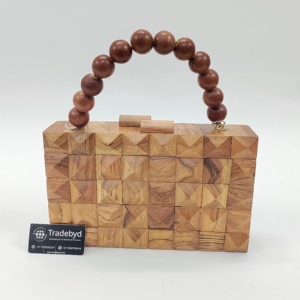 Embrague de madera de calidad superior de lujo, cadenas de flores con abalorios de perlas para damas de honor, Idea de regalo de regreso de boda única para mujeres - Product Image 2