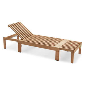 Chaise longue en bois réglable avec matelas rembourré épais et dossier multi-positions - Product Image 5