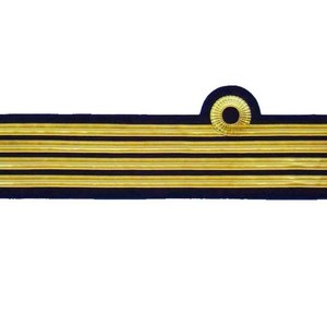 Manchettes de cérémonie de haute qualité en promotion, avec 1 boucle et 2 barres, en fil doré, pour grades de commandant - Product Image 2