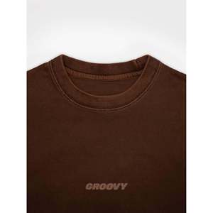 Tissu en jersey marron mocha lavé 100% coton - Product Image 6