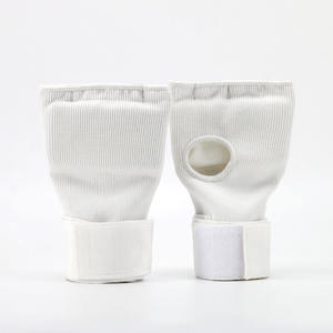 Gants de boxe intérieurs professionnels 2026 en tissu tissé noir avec rembourrage en gel et longue sangle de poignet, accessoires de boxe - Product Image 6