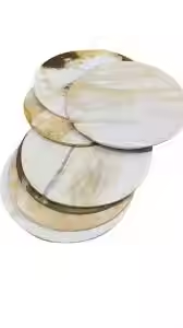 Dessous de verre en noyer Vaisselle de qualité d'exportation indienne Sous-verres en pierre à thé en corne pour la maison et le restaurant Utilisation par l'artisanat en croissant - Product Image 4