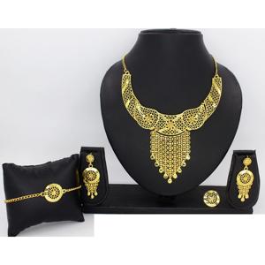 Fournitures de bijouterie Bijoux indiens pour femmes Parure de bijouterie de mariage Dubai plaqué rhodium Vente en gros de boucles d'oreilles dubai en cuivre - Product Image 3