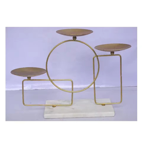 Exclusive Quality Decorative Accessories Tabletop <b>Candle</b> <b>Holder</b> 3 Branches Event Decoration <b>Candle</b> Pillar <b>Holder</b> <b>Marble</b> Base - Product Image 1