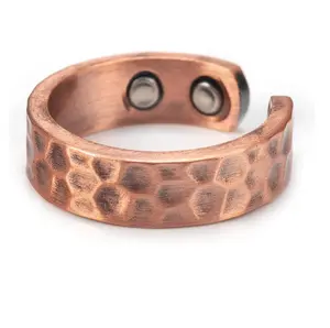 2024 Religious festival Trendy Hammered Bright Copper Low Priced Tungsten Rings Open Finger ring size in 8 cm 9 cm for Women