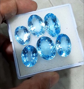 Agate bleue dentelle, pierre brute lisse de forme libre, 10-35mm, certifiée IGI, plaquée platine, pour bagues fines tendance, idéale pour la Fête des Mères - Product Image 2