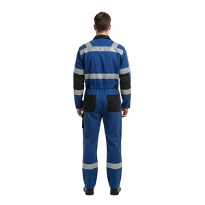Men's High Visibility Construction Coverall Hi Viz Reflective Safety Work Wear with Pants and Cargo Coverall Construction Work. - Product Image 3