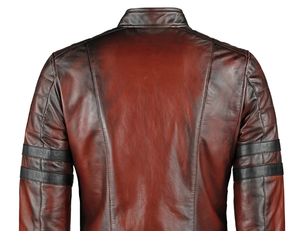 แจ็กเก็ตหนังแท้ปรับแต่ง100% เข้ารูประบายอากาศได้ดีบุด้วยผ้าซาตินมีซิปปิดสำหรับฤดูหนาวแจ็คเก็ตหนังแวกซ์ - Product Image 4