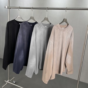 Camisetas Extra Grandes para Hombre de Marca Propia, 100% Algodón, 220 Gramos, Mangas Regulares, Estilo Hip Hop, Transpirables, Ropa Urbana - Product Image 3