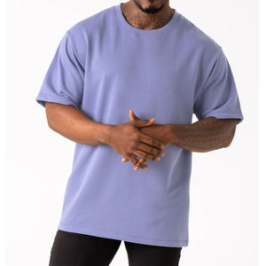 Camiseta de Diseñador Extra Grande, Holgada, con Hombros Caídos, Estilo Vintage para Hombre, 100% Algodón, Tejido Grueso, Camisetas Urbanas - Product Image 1