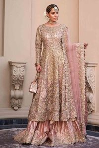 2023 indien/pakistanais belle broderie mariée Anarkali Lehenga robe soie cristal perles de verre Dabka travail embelli - Product Image 2